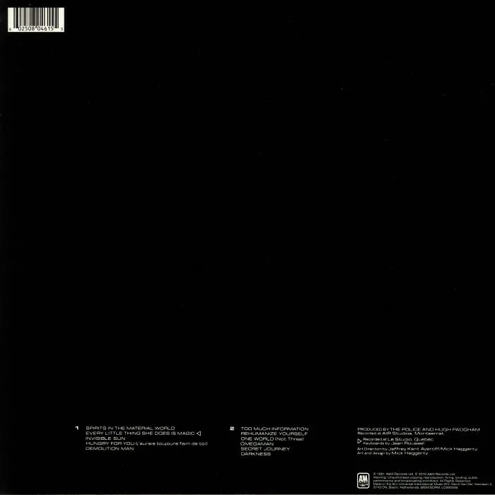 Обратная сторона обложки — The POLICE — Ghost In The Machine (reissue)
