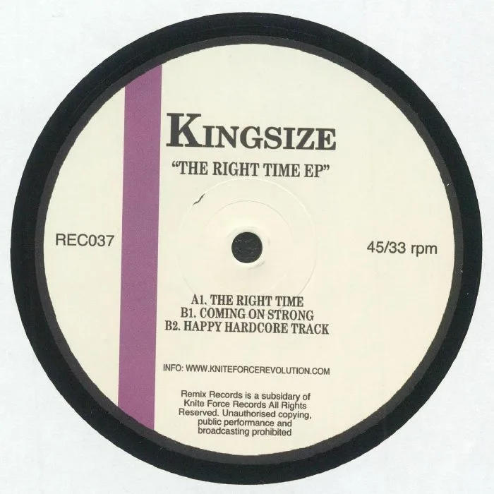 Front cover — KINGSIZE — The Right Time EP