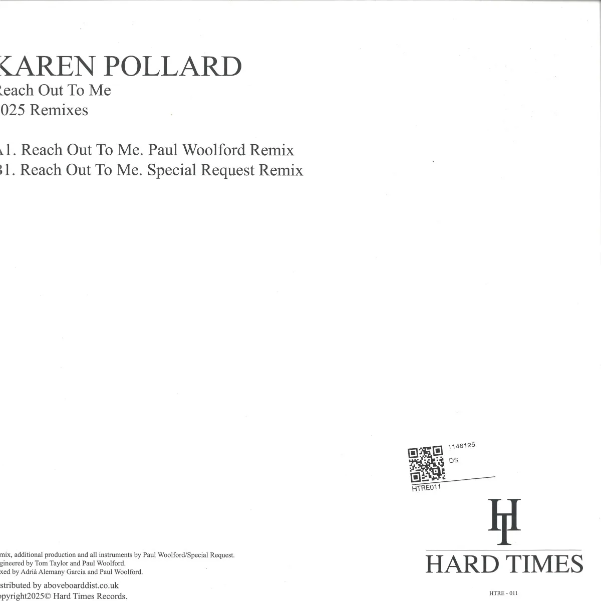 Back cover — Karen Pollard — Reach Out To Me