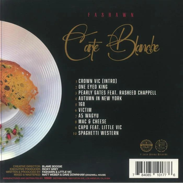 Back cover — FASHAWN — Carte Blanche
