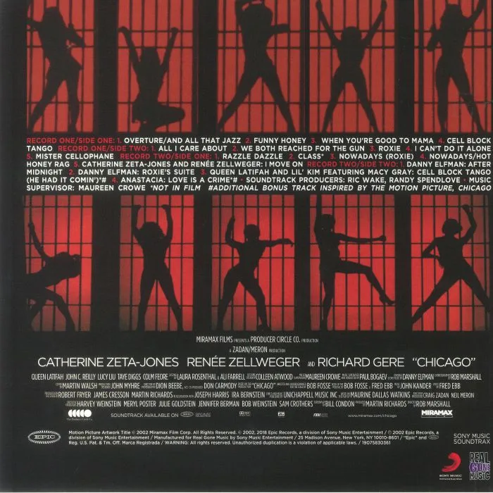 Обратная сторона обложки — VARIOUS — Chicago (Soundtrack)