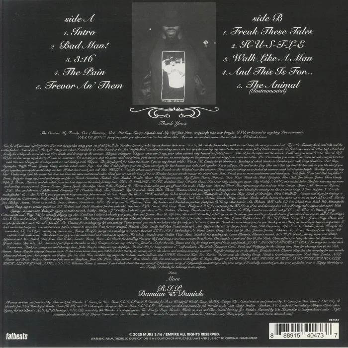 Back cover — MURS — Murs 3:16 The 9th Edition (reissue)