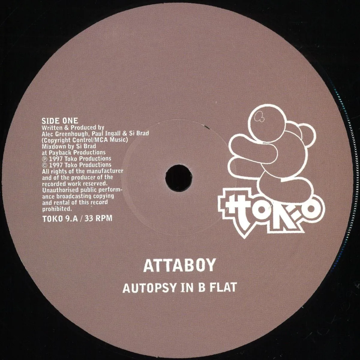 Front cover — Attaboy — AUTOPSY IN B FLAT / KOOKABURRA