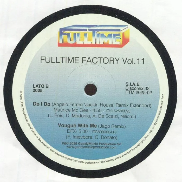 Back cover — KANO / ELECTRIC MIND / MAURICE MC GEE / DFX — Full Time Factory Vol 11