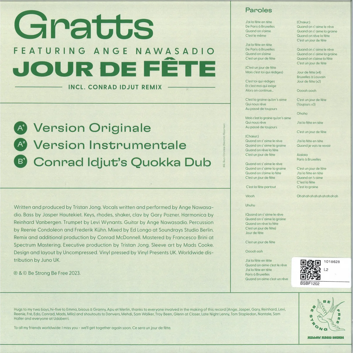 Back cover — Grattsfeat.Ange Nawasadio — Jour De Fete