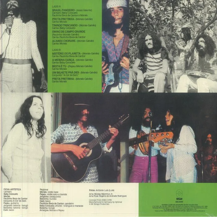 Обратная сторона обложки — NOVOS BAIANOS — Acabou Chorare (reissue)