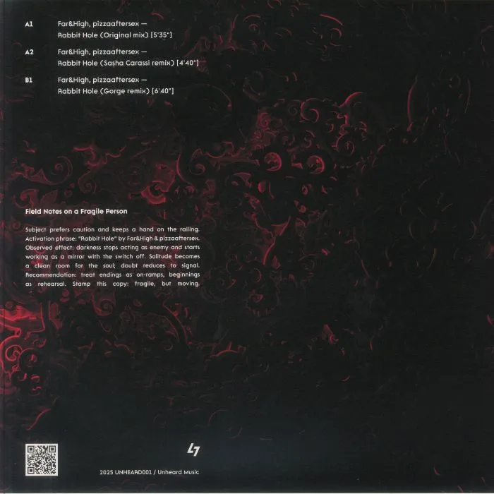 Back cover — FAR&HIGH / PIZZAAFTERSEX — Rabbit Hole EP