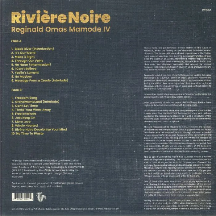Back cover — REGINALD OMAS MAMODE IV — Riviere Noire