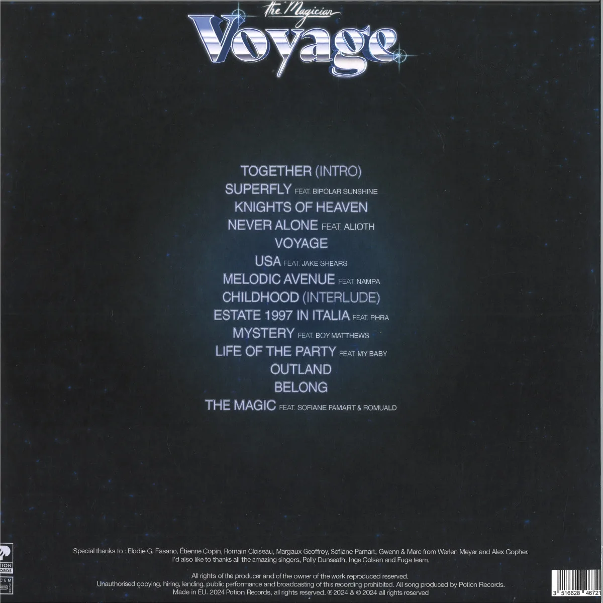Обратная сторона обложки — The Magician — VOYAGE LP 2x12"