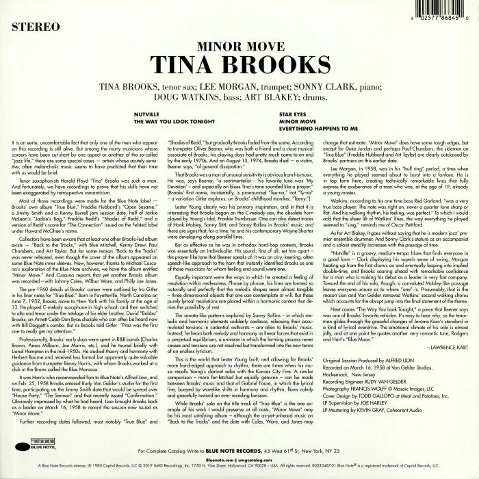 Обратная сторона обложки — Tina BROOKS — Minor Move (Tone Poet Series) (reissue)