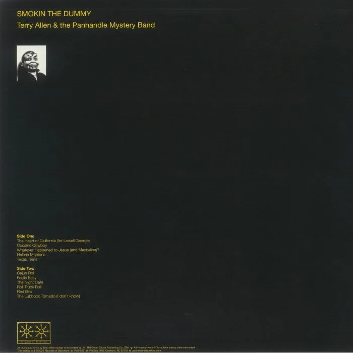 Back cover — Terry ALLEN / THE PANHANDLE MYSTERY BAND — Smokin The Dummy (remastered)