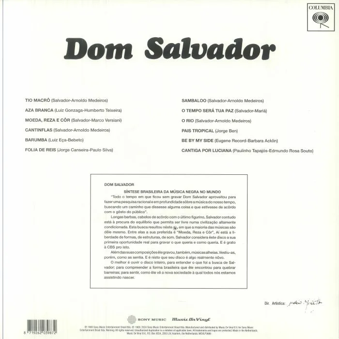 Back cover — DOM SALVADOR — Dom Salvador