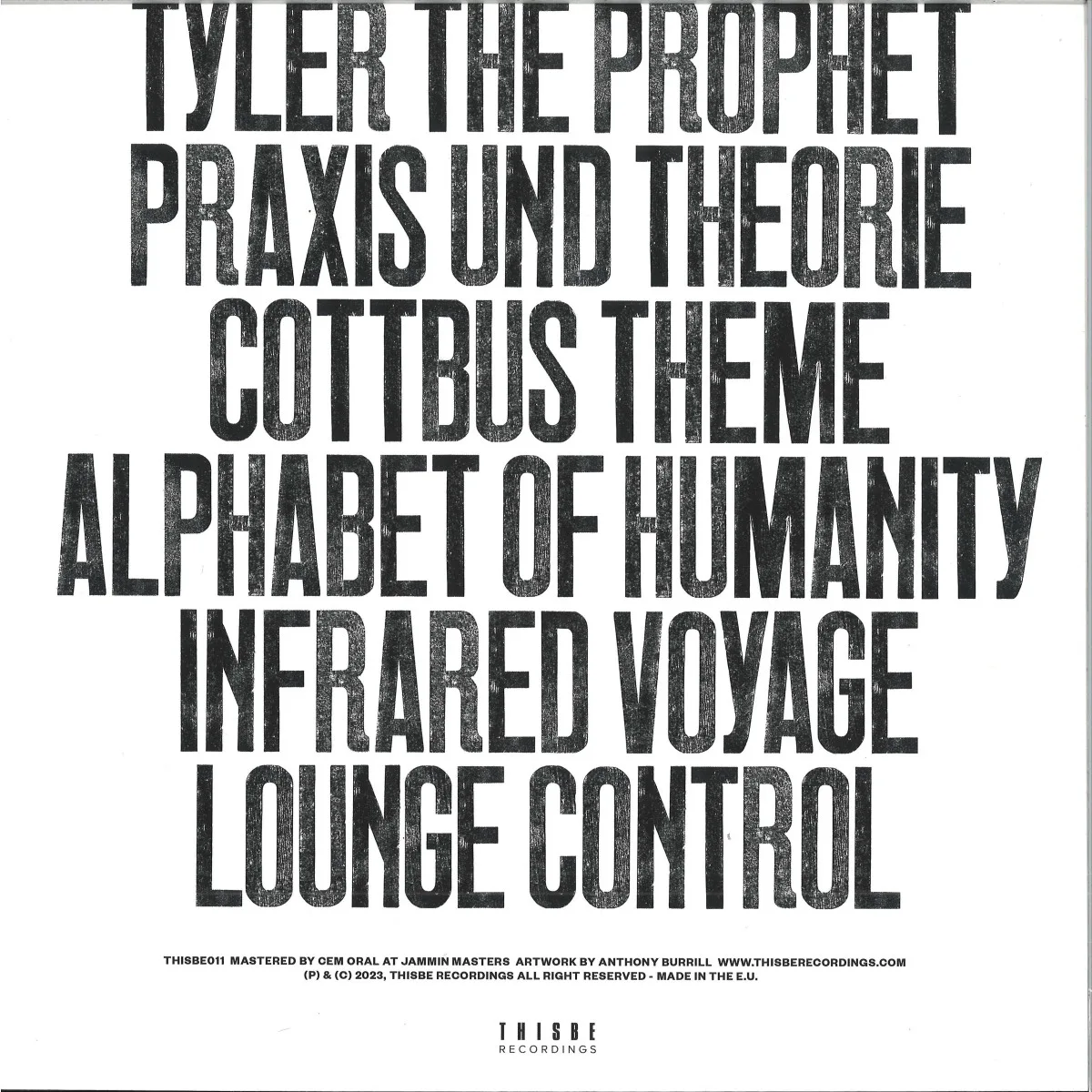 Back cover — Volta Cab — ALPHABET OF HUMANITY LP