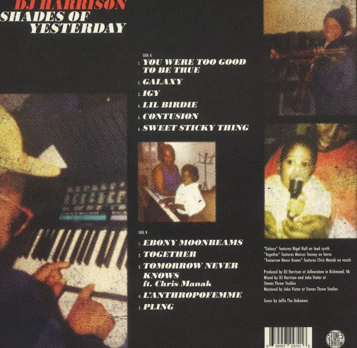 Back cover — DJ HARRISON — Shades Of Yesterday