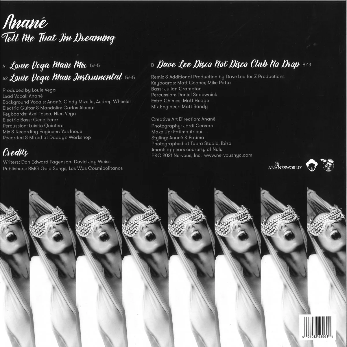 Back cover — Anané — Tell Me That I'm Dreaming (Remixes)