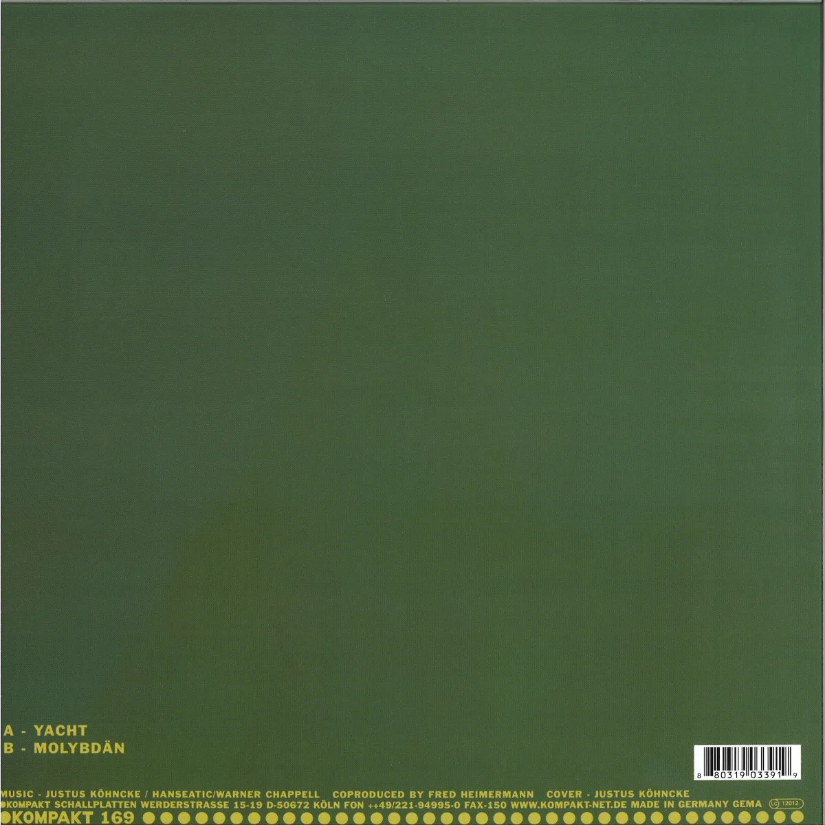 Back cover — Justus Köhncke — *1* Safe And Sound
