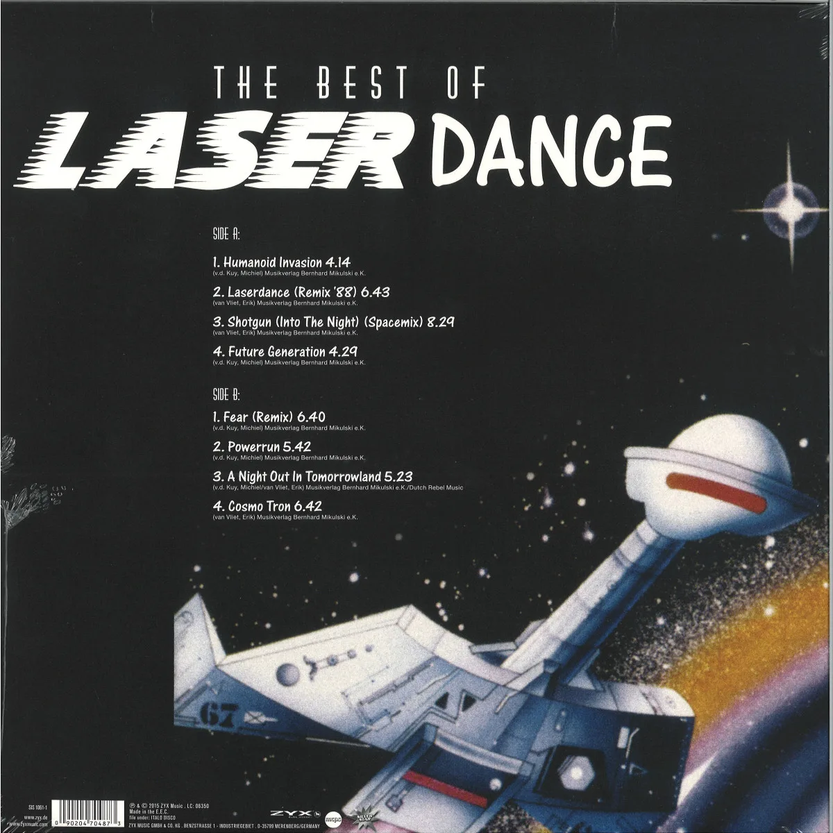 Обратная сторона обложки — LASERDANCE — The Best Of Laserdance LP