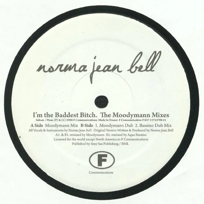 Лицевая сторона обложки — Norma Jean BELL — I'm The Baddest Bitch: The Moodymann Mixes