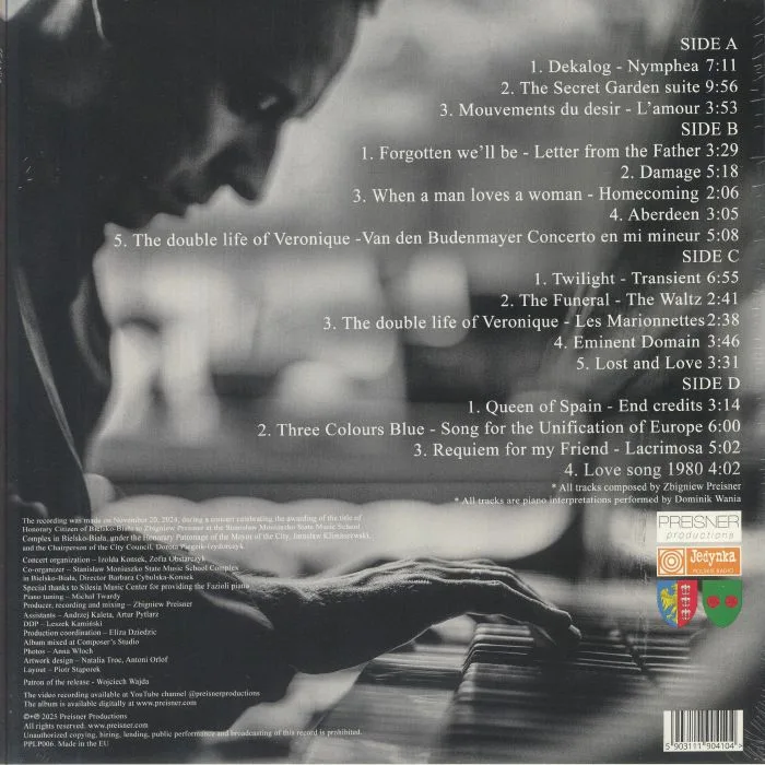 Обратная сторона обложки — Zbigniew PREISNER / DOMINIK WANIA — My Life: Preisner's Music