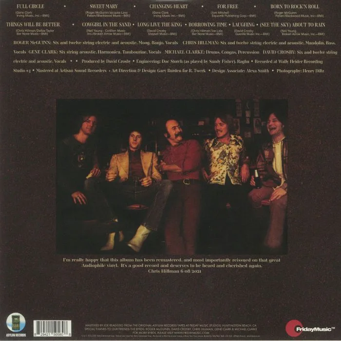 Back cover — The BYRDS — Byrds (reissue)