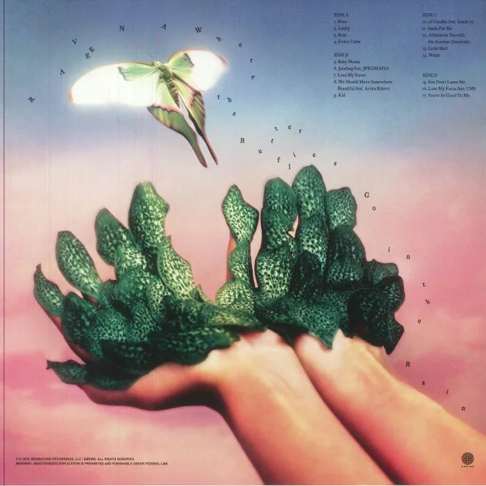 Back cover — RAVEENA — Where The Butterflies Go In The Rain