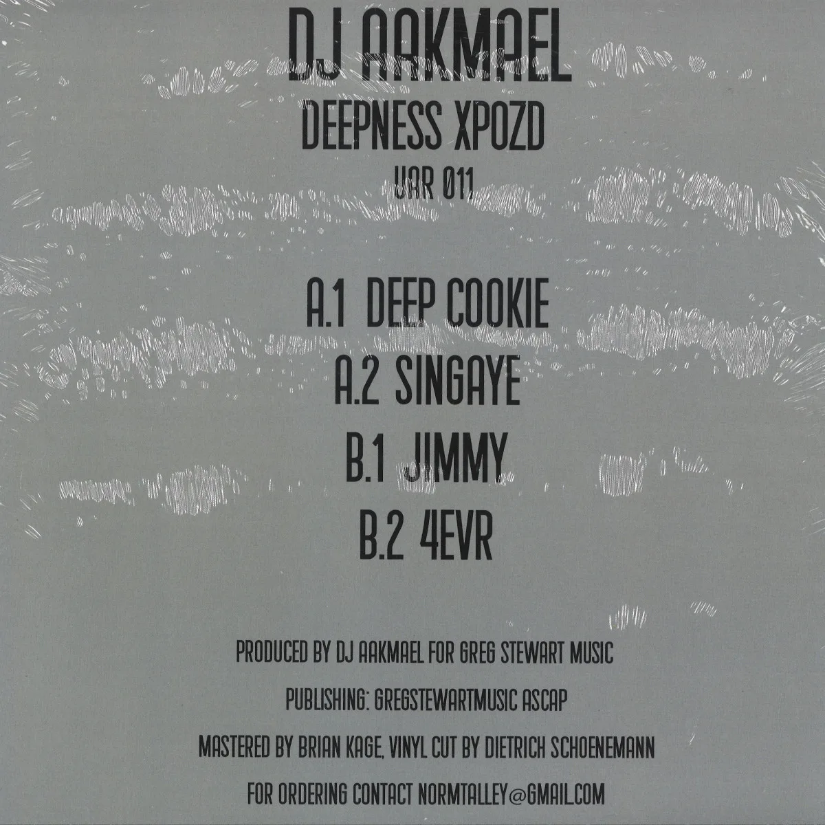Back cover — Dj Aakmel — Deepness Xpozd EP