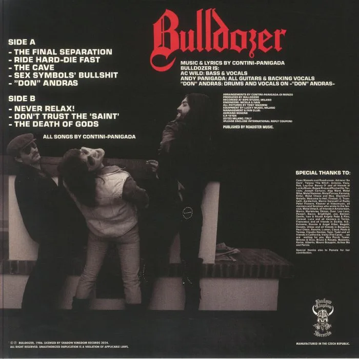 Обратная сторона обложки — BULLDOZER — The Final Separation