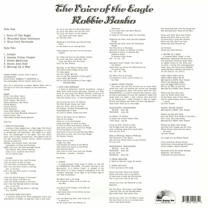 Back cover — Robbie BASHO — The Voice Of The Eagle (reissue)