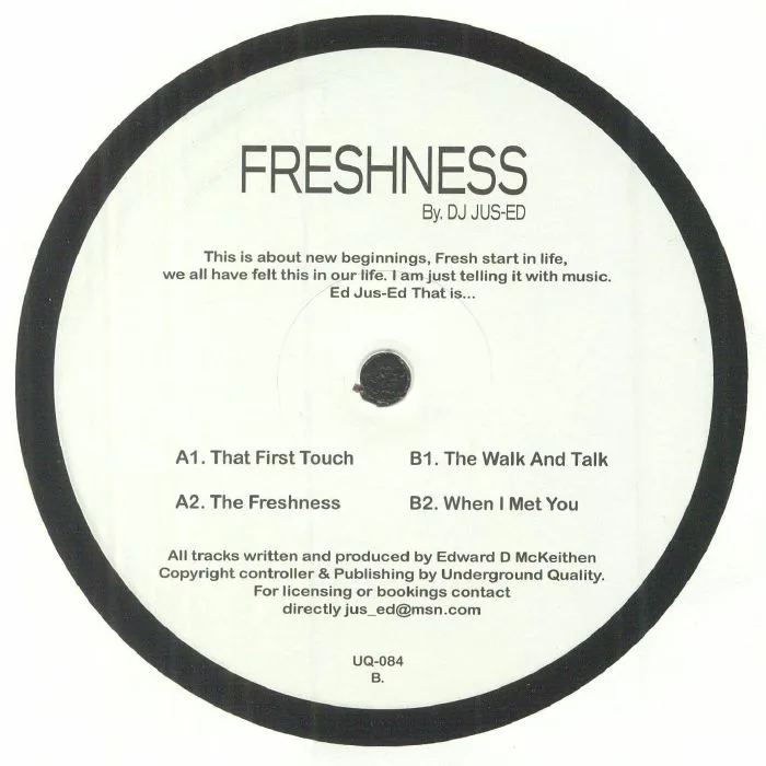 Back cover — DJ JUS ED — Freshness EP