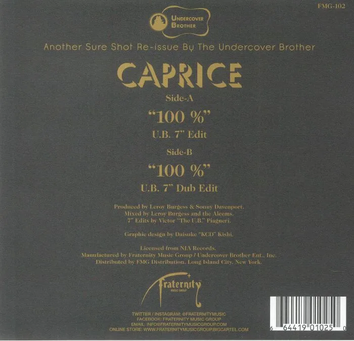 Обратная сторона обложки — CAPRICE — 100%
