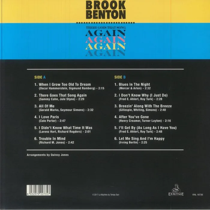 Обратная сторона обложки — Brook BENTON — There Goes That Song Again (reissue)