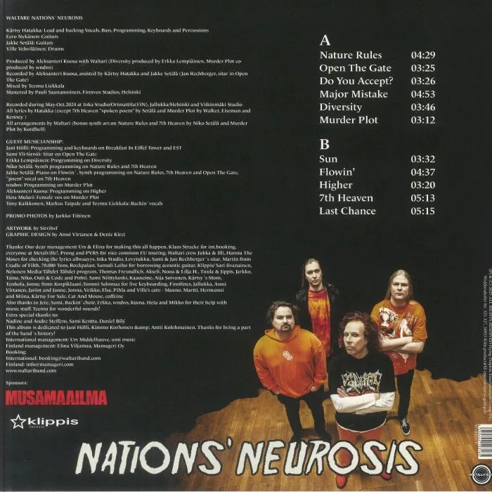 Back cover — WALTARI — Nations' Neurosis
