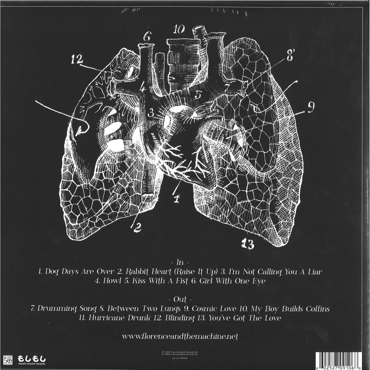 Обратная сторона обложки — Florence&The Machine — Lungs