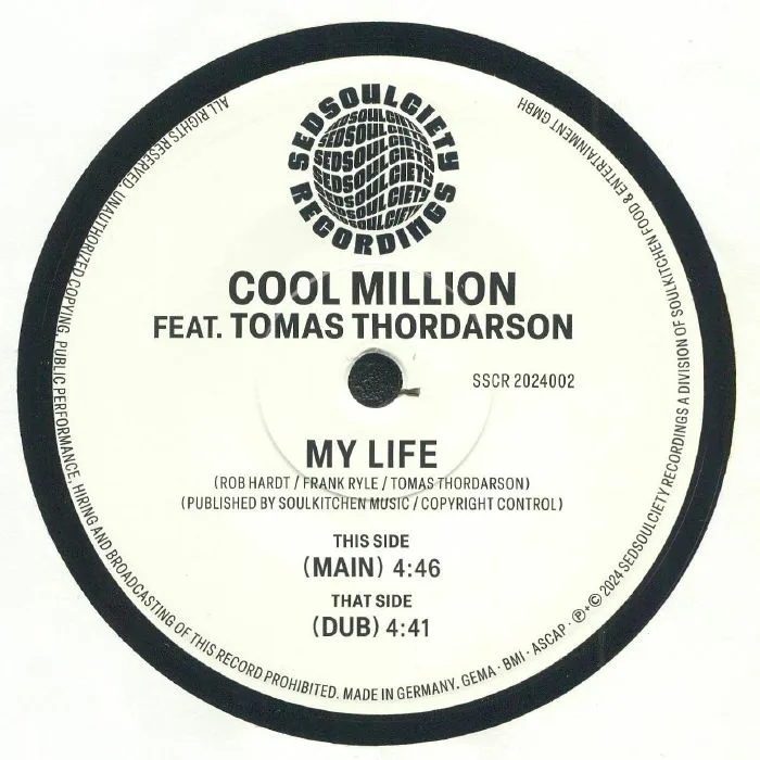 Лицевая сторона обложки — COOL MILLION feat TOMAS THORDARSON — My Life