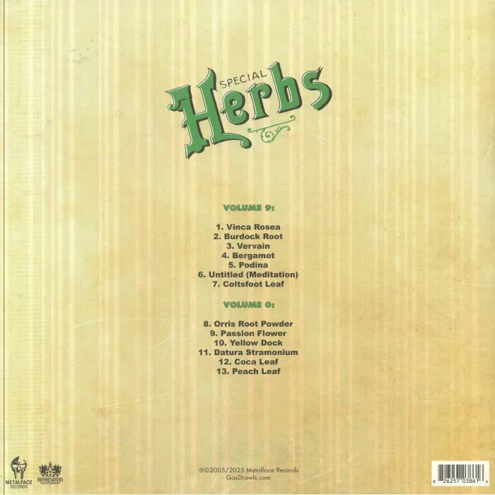 Обратная сторона обложки — MF DOOM — Metal Fingers Presents: Special Herbs Vol 9 & 0