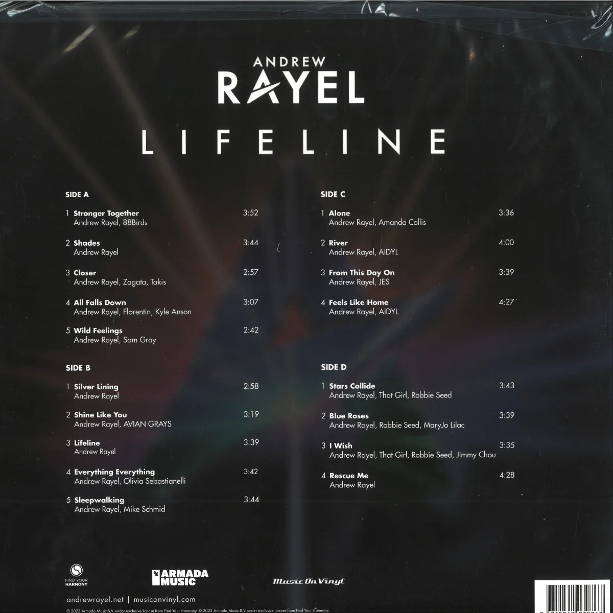 Обратная сторона обложки — Andrew Rayel — Lifeline LP 2x12"