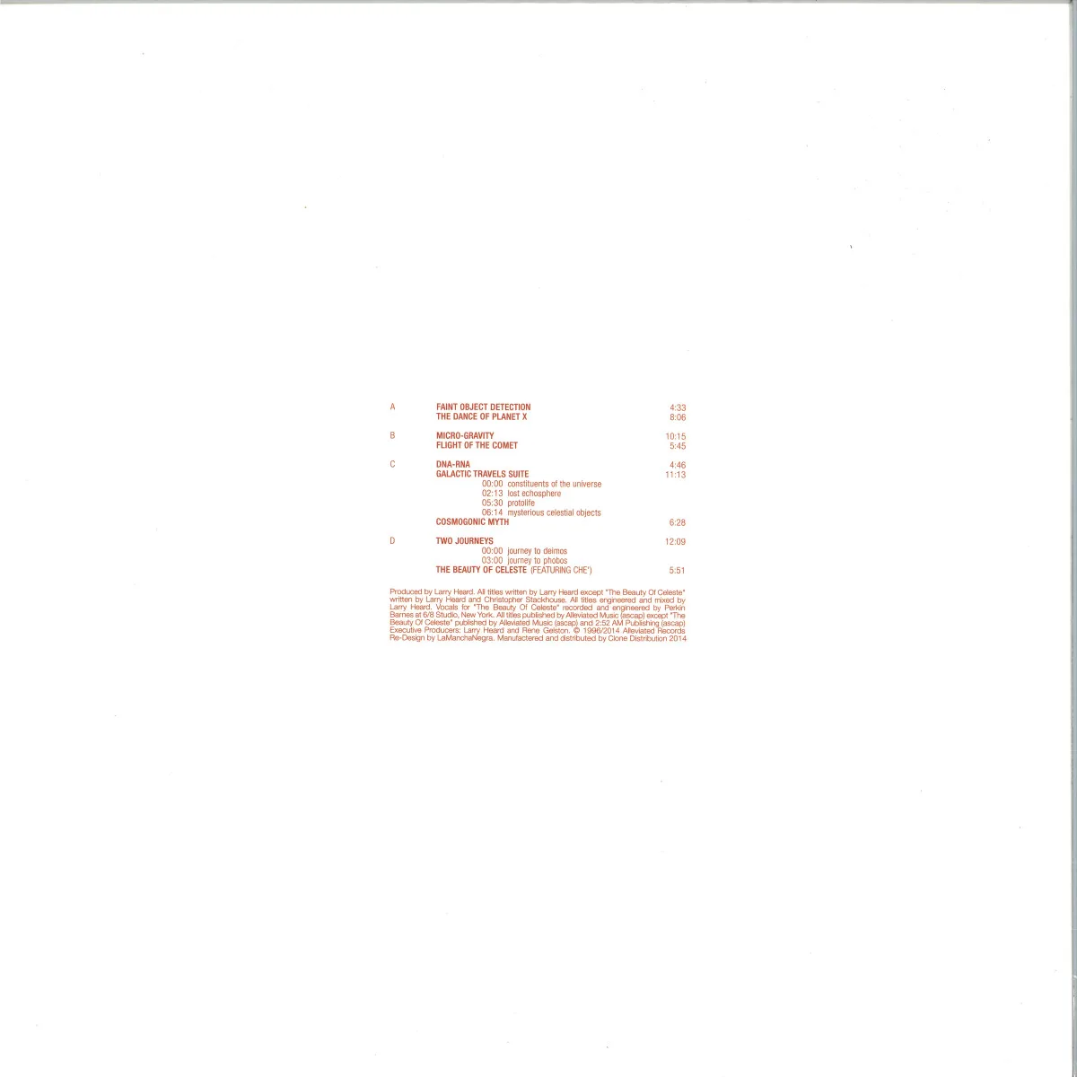 Back cover — Larry Heard — Alien LP 2x12"