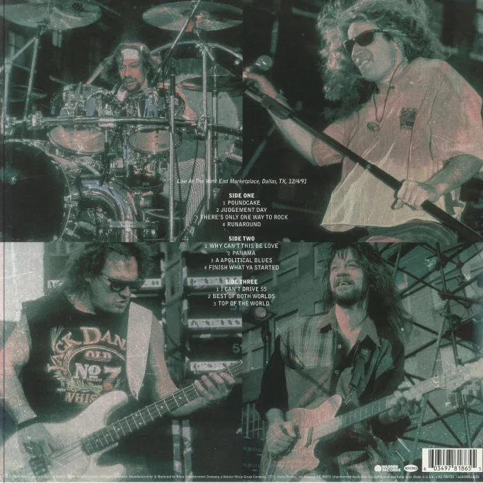 Обратная сторона обложки — VAN HALEN — Live In Dallas 1991