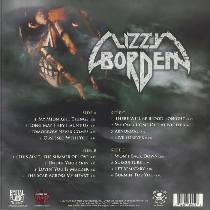 Обратная сторона обложки — Lizzy BORDEN — Best Of Lizzy Borden Vol II