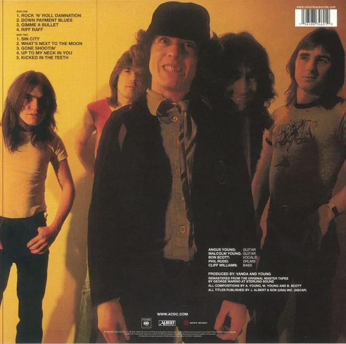 Back cover — AC / DC — Powerage (AC / DC 50th Anniversary Edition)