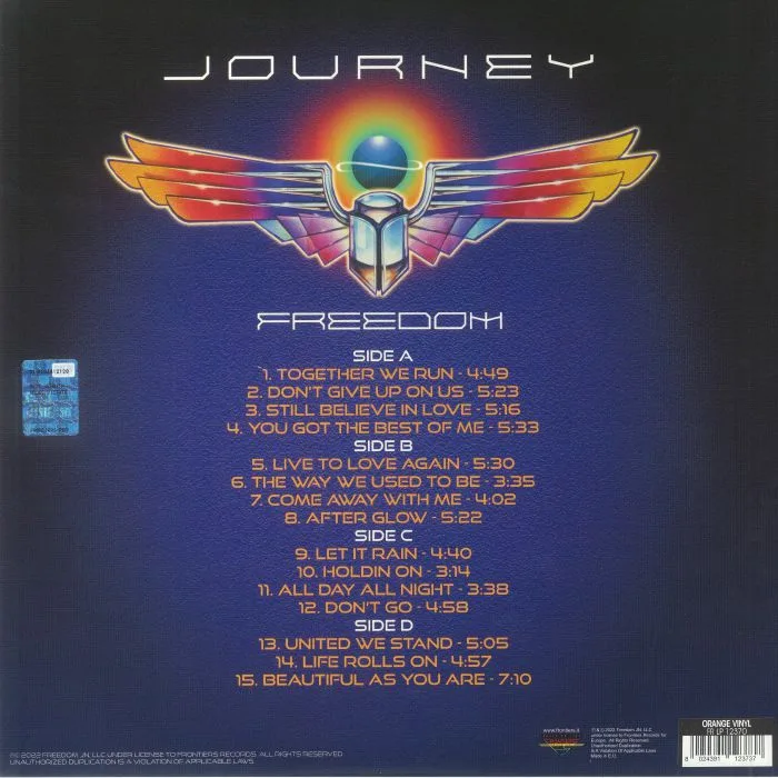 Обратная сторона обложки — JOURNEY — Freedom