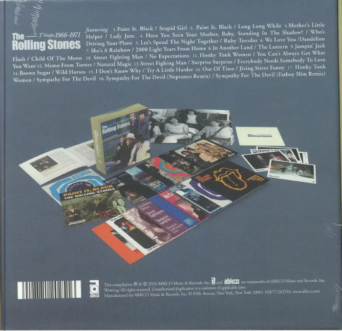 Back cover — The ROLLING STONES — The 7" Singles 1966-1971