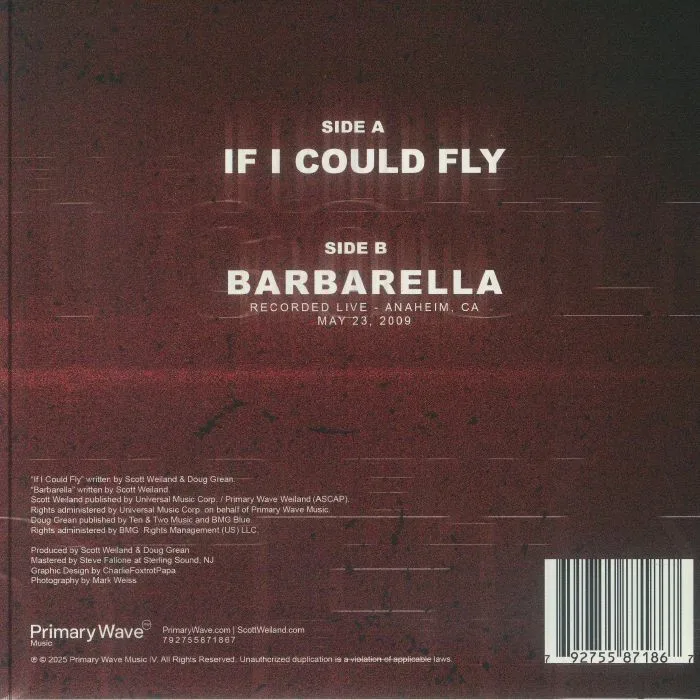Back cover — Scott WEILAND — If I Could Fly