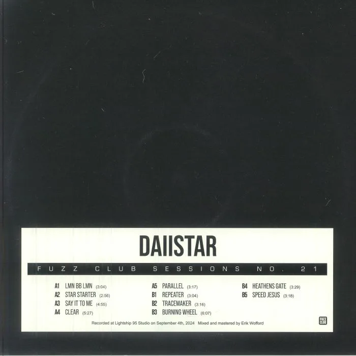 Back cover — DAIISTAR — Fuzz Club Sessions No 21