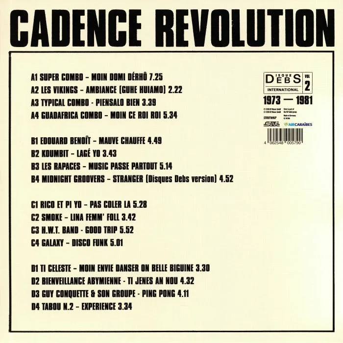 Обратная сторона обложки — VARIOUS — Cadence Revolution: Disques Debs International Vol 2 1973-1981