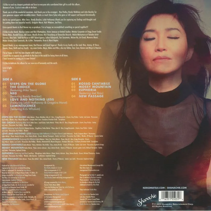 Back cover — Keiko MATSUI — Euphoria