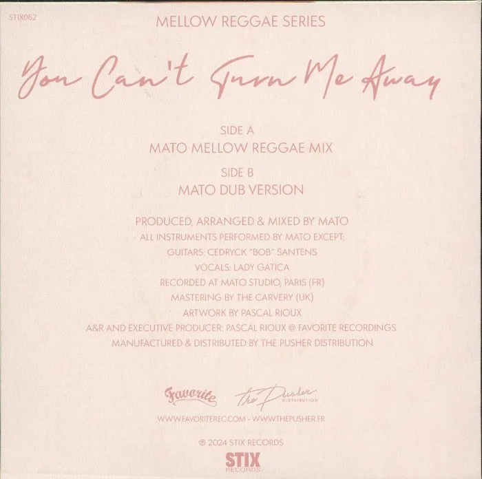 Back cover — MATO feat LADY GATICA — You Can't Turn Me Away