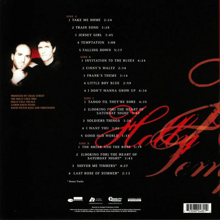 Обратная сторона обложки — Holly COLE — Temptation