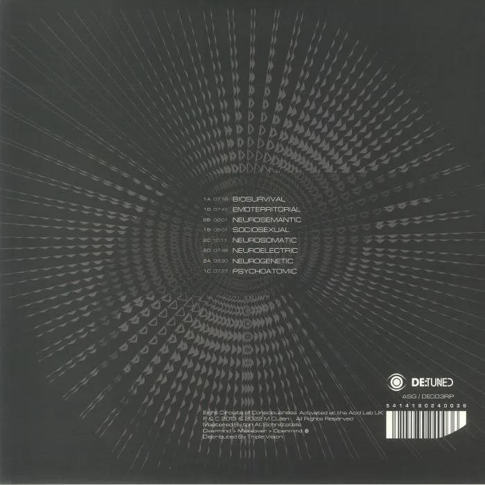 Back cover — The KOSMIK KOMMANDO aka MIKE DRED — Overmind (reissue)