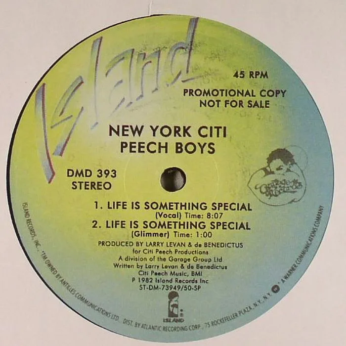 Front cover — NEW YORK CITI PEECH BOYS — Life Is Something Special